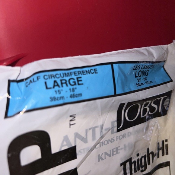 Jobst AntiEm Thigh-Hi Elastic Stockings Large Long 33-38 leg length 111460 New - Picture 4 of 7